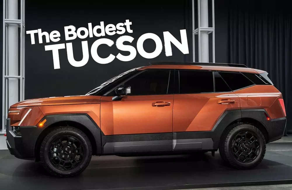 Sườn xe của Hyundai Tucson 2027 được tạo hình nổi khối